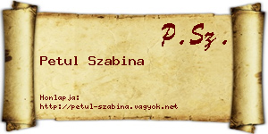 Petul Szabina névjegykártya